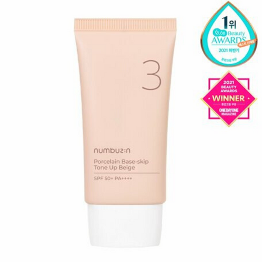 NUMBUZIN No. 3 Porcelain Base-skip Tone Up Beige SPF50+ PA++++